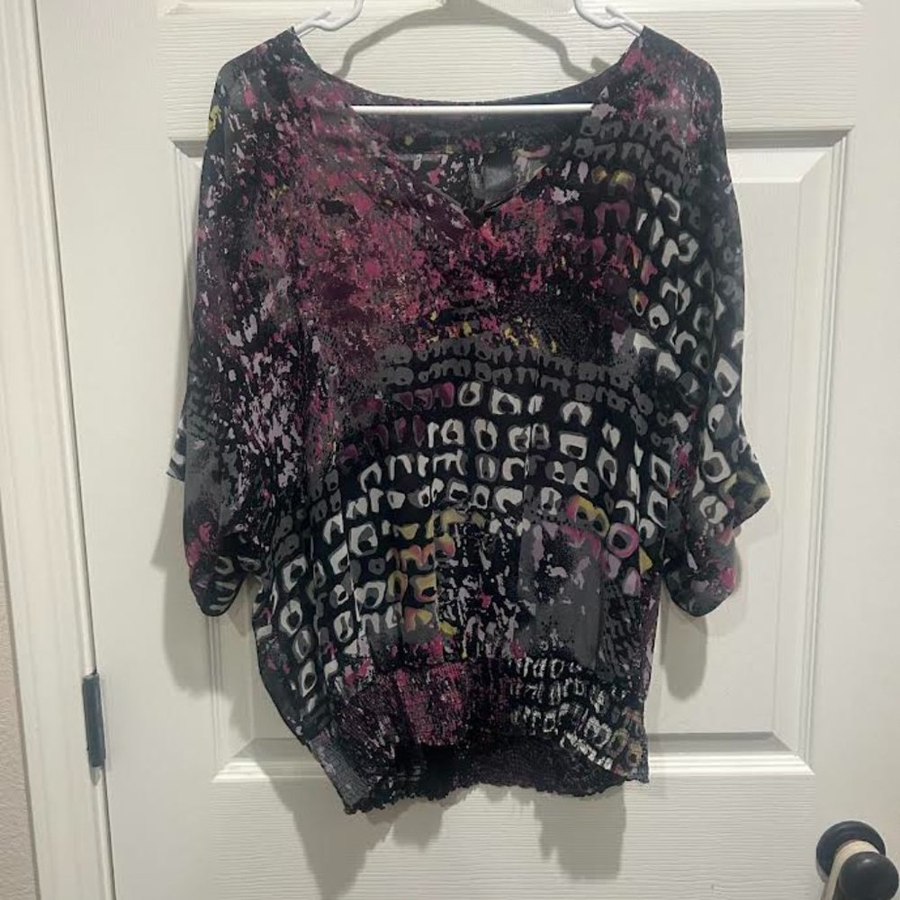 Sheer deep v shirt